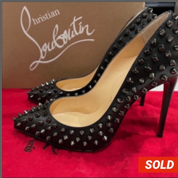 Christian Louboutin Shoes - CHRISTIAN LOUBOUTIN SHINY NAPA FOLLIE SPIKES 100